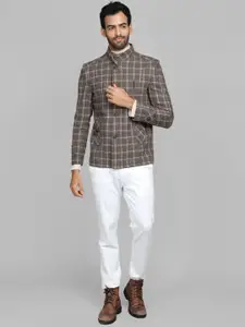 Dlanxa Checked Single Breasted Tweed Overcoat