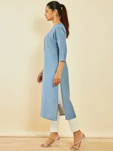 Soch Ethnic Motifs Yoke Design Thread Work Kurta