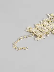Peora Kundan Gold-Plated Link Bracelet