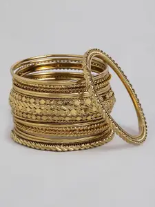 Peora Women 26 Pieces Gold-Plated Bangles Set