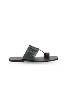Mochi Men Ethnic Textured Leather Comfort Sandals