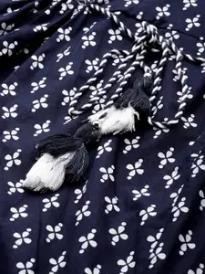 Readiprint Floral Printed Mirror Work Pure Cotton Pleated Kurti