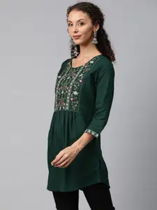 Readiprint Floral Embroidered Pleated Kurti