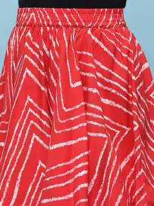 Biba Girls Striped Knee Length Flared Skirt