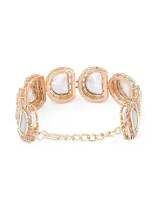 Zaveri Pearls Gold Plated Austrian Diamonds Stone Studded Link Bracelet