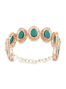 Zaveri Pearls Gold Plated Austrian Diamonds Stone Studded Link Bracelet