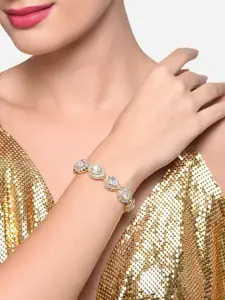 Zaveri Pearls Gold Plated Kundan Studded Link Bracelet