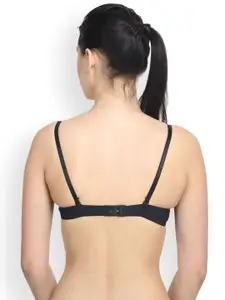 PrettyCat Black Solid Underwired Lightly Padded Push-Up Bra PCBR20306536A