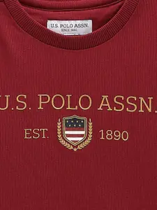 U.S. Polo Assn. Kids Boys Typography Printed Cotton Sweatshirt