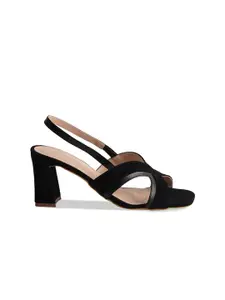 ERIDANI Bruna Open Toe Block Heels With Backstrap