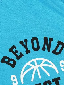 V-Mart Boys Typography Printed Mid-Rise Cotton Shorts