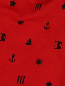 V-Mart Boys Conversational Printed Mid-Rise Cotton Shorts