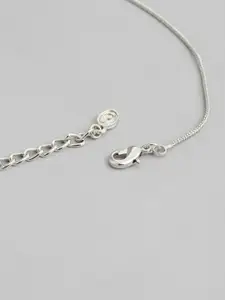 Estele Rhodium Plated CZ Flower Designer Pendant Set