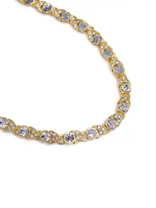 Estele Gold Plated Beautiful Necklace Set with Crystals
