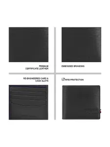 Tommy Hilfiger Men Textured Leather Two Fold Wallet