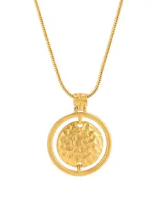 Estele Gold-Plated Circular Pendant With Chain