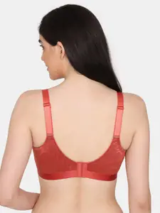 Zivame Abstract Self Design Underwired Non-Padded T-shirt Bra With All Day Comfort