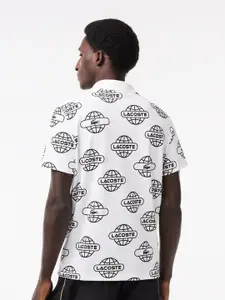 Lacoste Graphic Printed Polo Collar Short Sleeve Cotton T-Shirt
