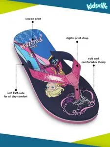 Kids Ville Girls Frozen Printed Thong Flip Flops