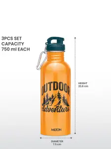 Milton Virtue 750 Set Of 3 Assorted Steel Water Bottle 750 ml Each