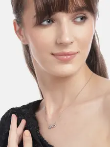 Carlton London 925 Sterling Silver Zirconia with Texture Infinity Minimal Necklace