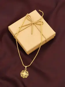 Ramdev Art Fashion Jwellery Set Of 3 Gold-Plated Pendants With Chain