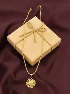 Ramdev Art Fashion Jwellery Set Of 3 Gold-Plated Stone Studded Pendants With Chain