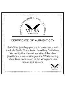 Vitra Jewellery Men 925 Sterling Silver Rhodium-Plated Onyx-Studded Ring