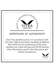 Vitra Jewellery Men 925 Silver Rhodium-Plated Gemstone Studded Finger Ring