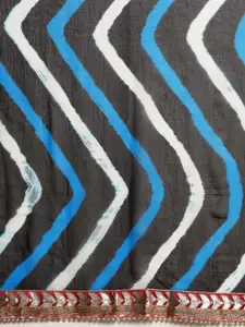 Geroo Jaipur Leheriya Embroidered Poly Chiffon Saree