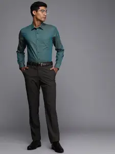 Louis Philippe Slim Fit Textured Pure Cotton Formal Shirt