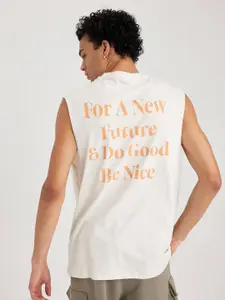 DeFacto Typography Printed Pure Cotton T-shirt