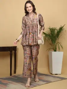 KALINI Floral Printed Top With Trouser Co-Ords