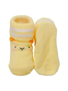 Yellow Bee Infant Boys Pack Of 3 Animal Printed Cotton Above Ankle-Length Cotton Socks