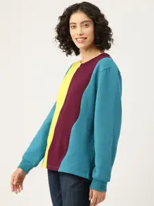 Rue Collection Colourblocked Longline Fleece Sweatshirt