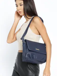 Lisa Haydon for Lino Perros Navy Blue Solid Satchel with Sling Strap