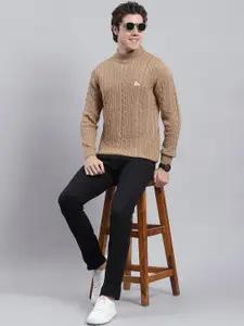 Monte Carlo Self Design Geometric Turtle Neck Ribbed Pullover