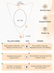 Yellow Chimes Stainless Steel Rose Gold Plated Charm Pendant With Chain