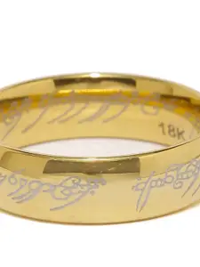 Yellow Chimes Men Gold-toned Stainless Steel Ring