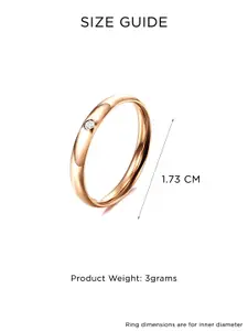 Yellow Chimes Crystal Top Stainless Steel  Band Ring