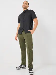 Styli Men Straight-Fit 4-Way Stretch Open-Hem Track Pants