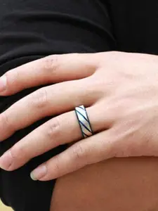 VIEN Men Set Of 4 Platinum-Plated Finger Rings