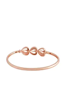 Voylla Rose Gold-Plated Brass Cubic Zirconia Bangle-Style Bracelet