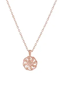 Voylla Rose Gold-Plated CZ-Studded Pendant