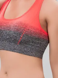 PLUMBURY Printed Full Coverage Removable Padded Rapid-Dry Sports Bra With All Day Comfort
