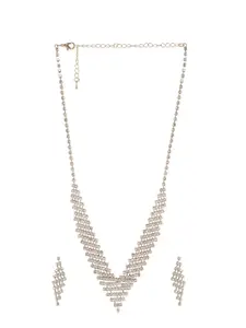 Rubans Gold Plated Necklace and Earrings