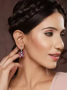 Priyaasi Silver-Plated Contemporary Jhumkas Earrings