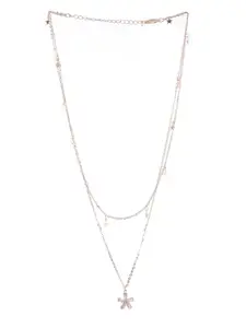 Priyaasi Brass Rose Gold-Plated Layered Necklace