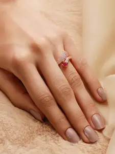 Priyaasi Rose Gold Plated AD-studded Finger Ring