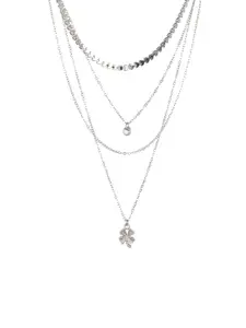 Priyaasi Silver-Plated Layered Necklace